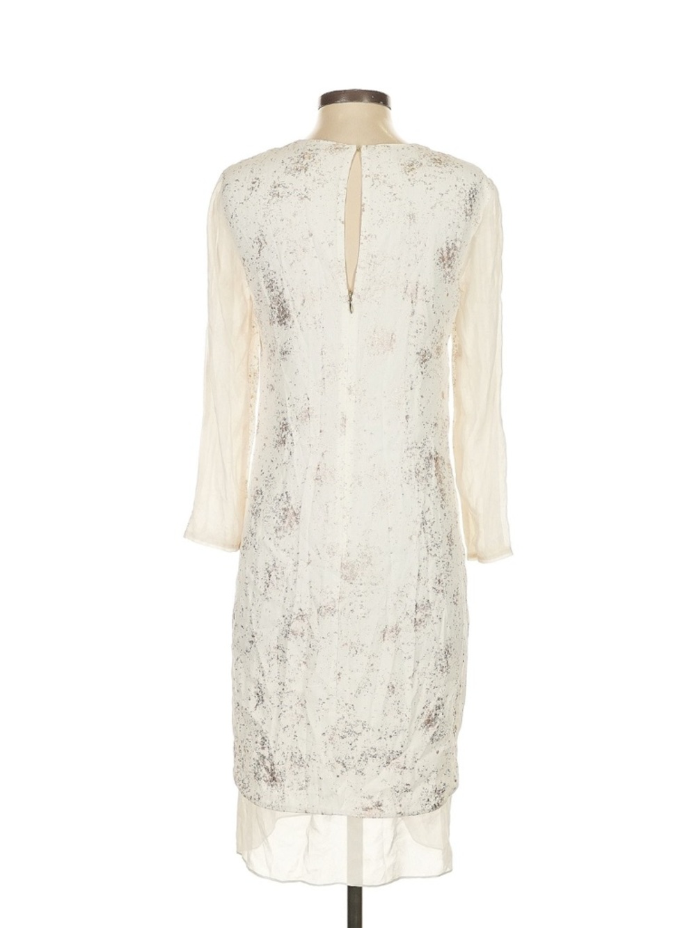Rebecca Taylor Silk Ivory Sleeve Shift Women’s Dress Size  2 - Picture 2 of 6